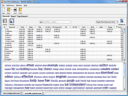 Скриншот WebSite Auditor 1.11.11