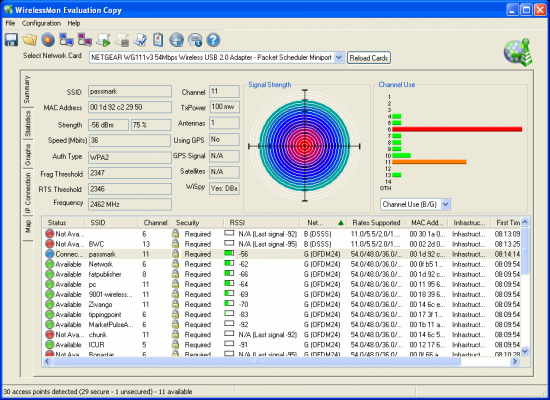 Скриншот WirelessMon 3.1.1004