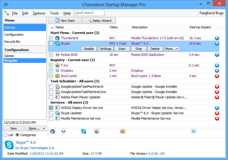 Скриншот Chameleon Startup Manager Pro 4.0.0.914