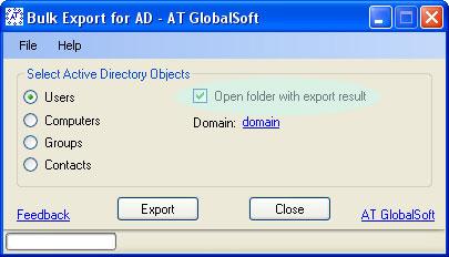  Bulk Export for Active Directory 2.1