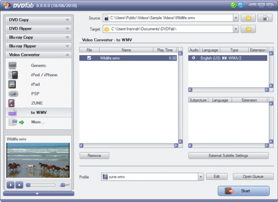 Скриншот DVDFab Video Converter 8.2.2.9