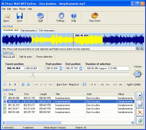 Direct WAV MP3 Splitter - скачать бесплатно Direct WAV MP3 Splitter 2.7.0.25