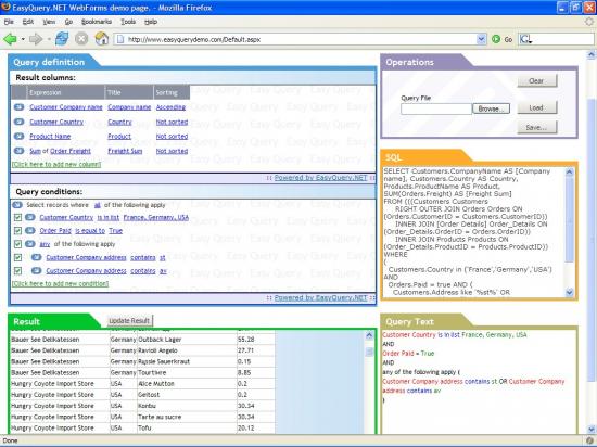 Скриншот EasyQuery.NET WebForms 2.8.0