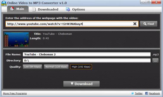  Online Video to MP3 Converter 1.0