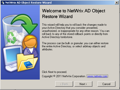  NetWrix Active Directory Object Restore Wizard 6.0