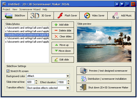  2D+3D Screensaver Maker 3.6