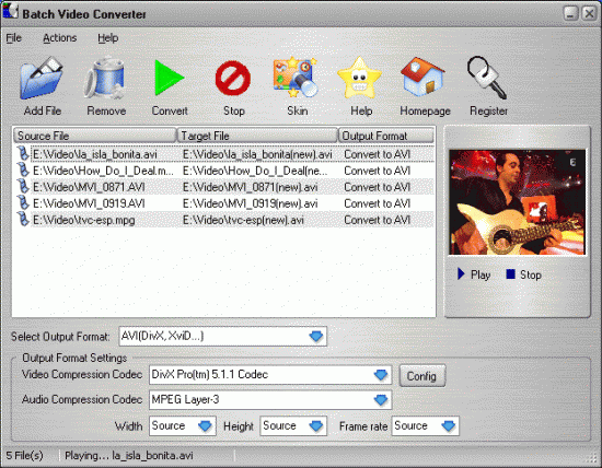 Скриншот Batch Video Converter 4.8.7