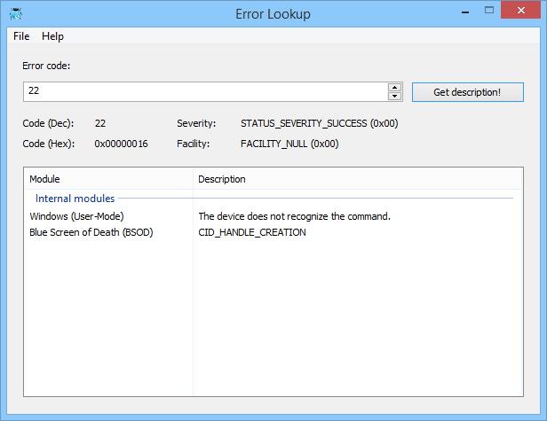  Error Lookup 2.3.1