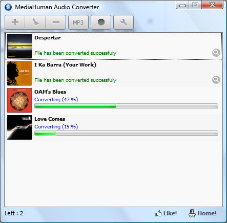 Скриншот MediaHuman Audio Converter 1.8.9