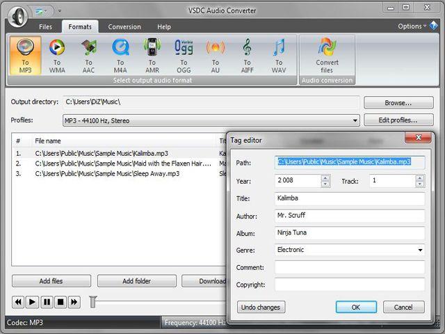 Скриншот VSDC Free Audio Converter 1.6.3
