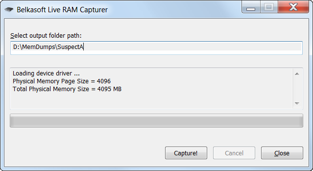 Скриншот Belkasoft RAM Capturer 1.0