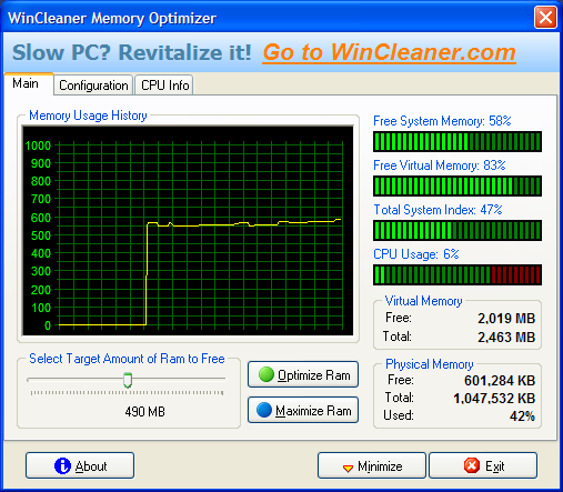  WinCleaner Memory Optimizer 5.0