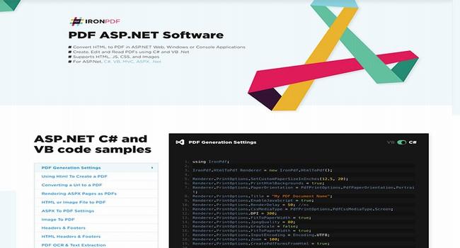 Скриншот ASP. NET C# PDF Software 4.5