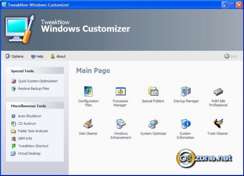 Скриншот TweakNow Windows Customizer 1.1.7