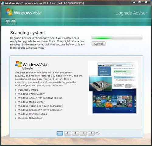 Скриншот Windows Vista Upgrade Advisor 1.0.0.918