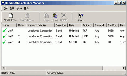 Скриншот Bandwidth Controller Personal Edition 1.15