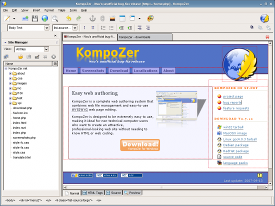  KompoZer 0.7.10