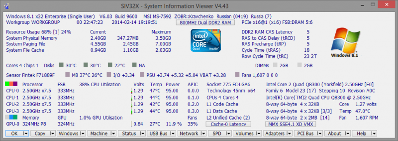  System Information Viewer (SIV) 5.31