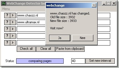 Скриншот Webchange Detector 0.1 beta