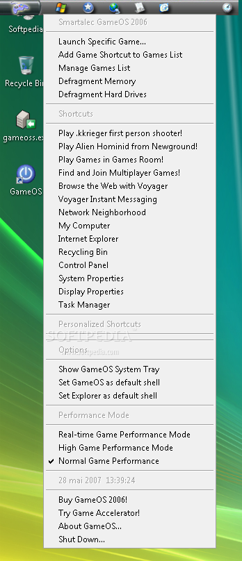 Скриншот GameOS 5.2