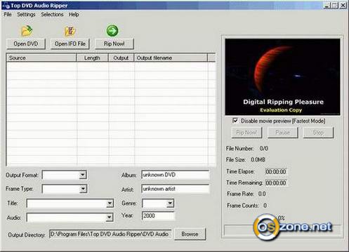 Скриншот Top DVD Audio Ripper 1.1
