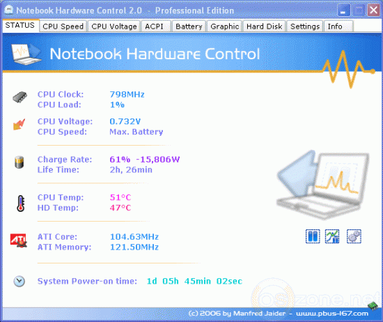 Скриншот Notebook Hardware Monitor 2.0 PR 6