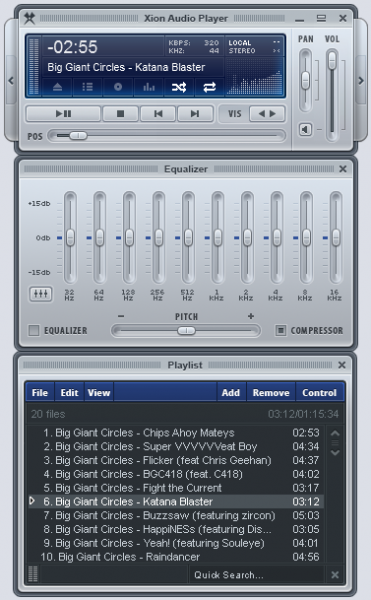 Скриншот Xion Audio Player 1.0.124 Beta