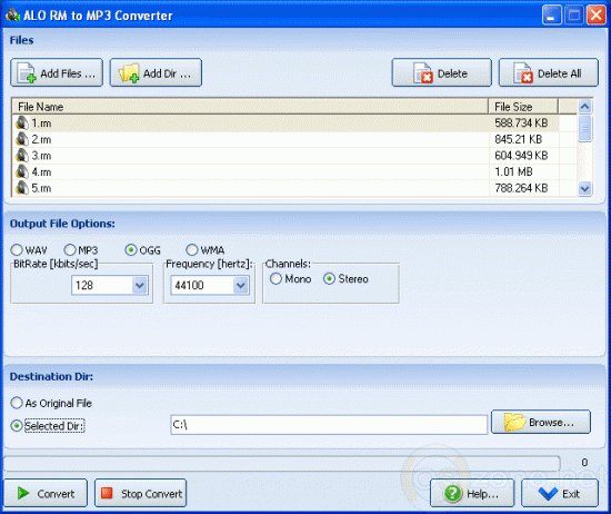 Скриншот ALO RM to MP3 Converter 7.0