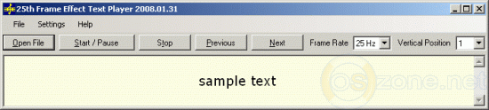  25th Frame Effect Text Player 2008.01.31