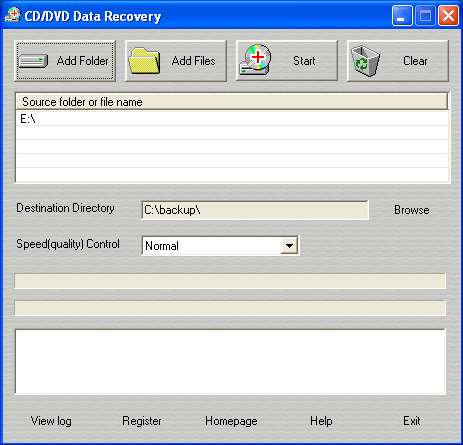 Скриншот CD/DVD Data Recovery 1.1