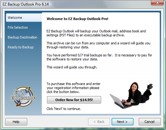 Скриншот EZ Backup Outlook Pro 6.42