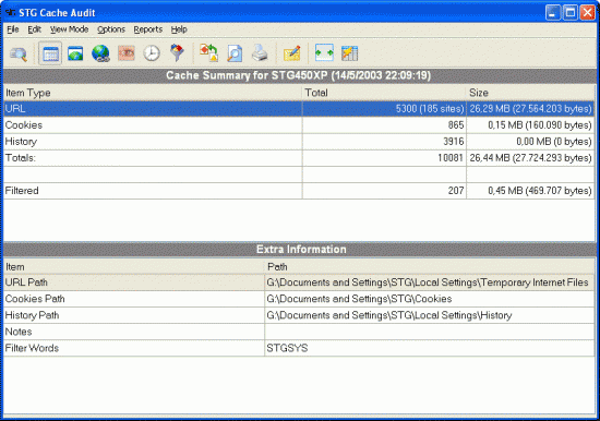  STG Cache Audit 1.0