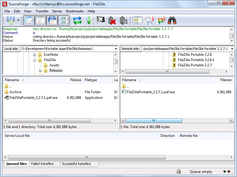 Скриншот FileZilla Portable 3.26.2