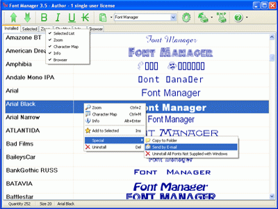 Скриншот Font Manager 3.5