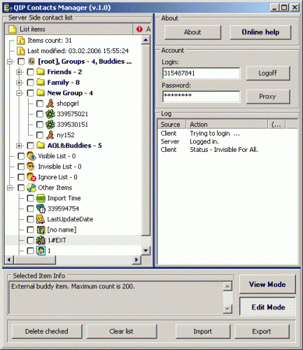  QIP Contacts Manager 1.2