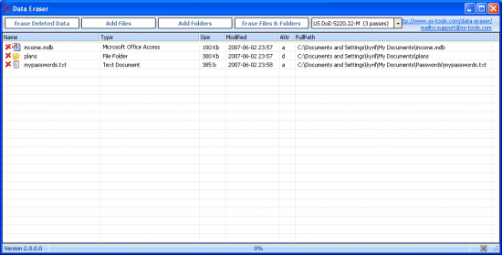 Скриншот Ss Data Eraser 2.0