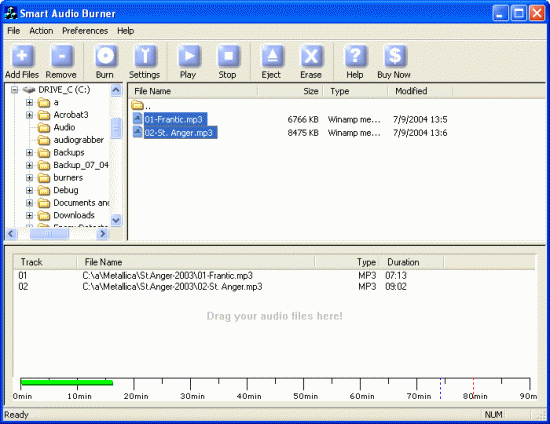 Скриншот Smart Audio Burner 4.9