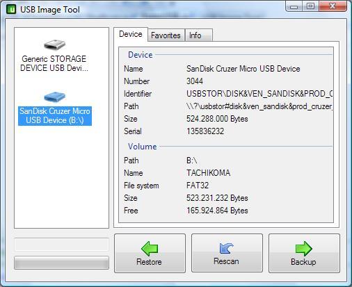 Скриншот USB Image Tool 1.75b