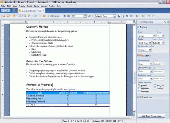  IBM Lotus Symphony 1.1