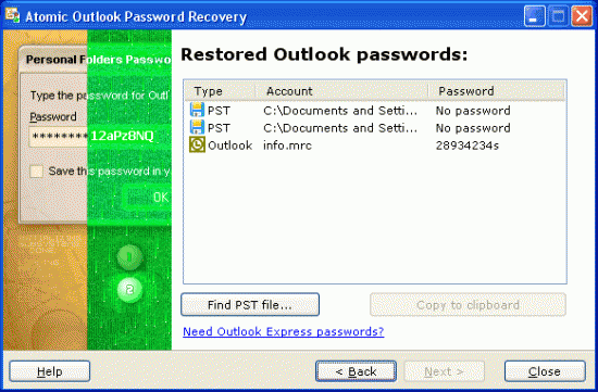  Atomic Outlook Password Recovery 2.0
