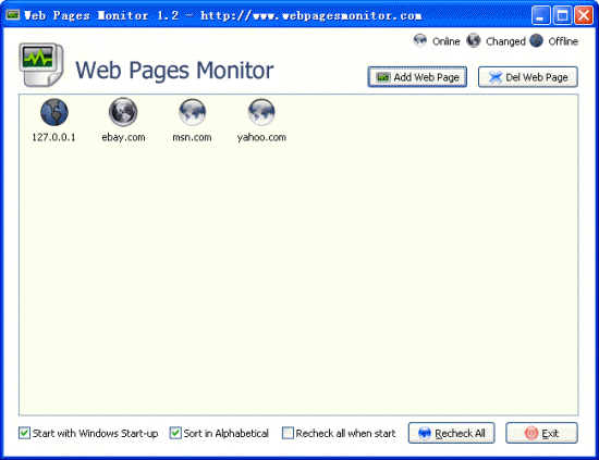 Скриншот Web Pages Monitor 1.2
