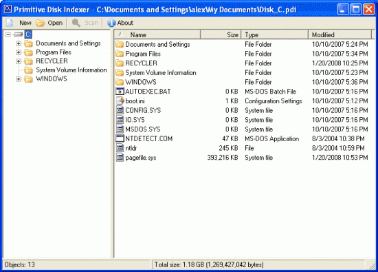  Primitive Disk Indexer 1.15