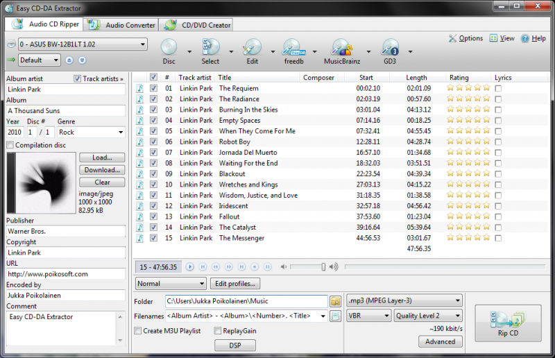 Скриншот EZ CD Audio Converter 7.1.5