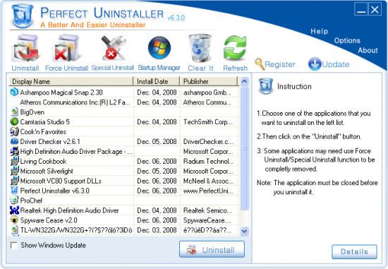Скриншот Perfect Uninstaller  6.3.4.1