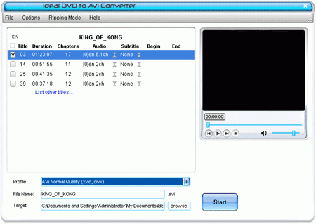  Ideal DVD to AVI Converter 2.0.7