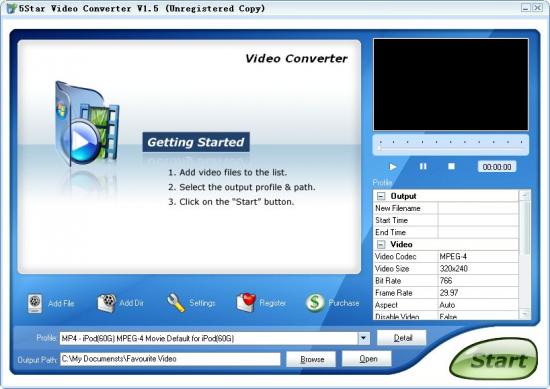 Скриншот 5Star Video Converter 1.5.2