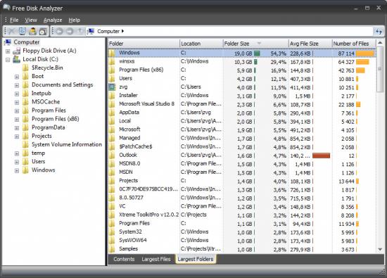 Скриншот Free Disk Usage Analyzer 1.0