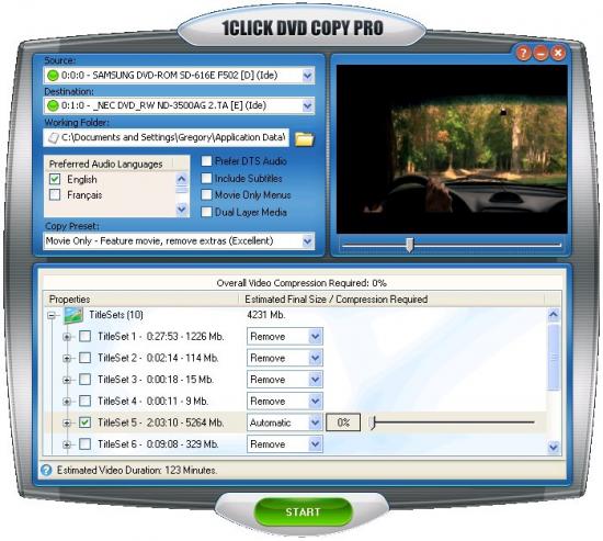 Скриншот 1Click DVD Copy PRO 5.1.2.4
