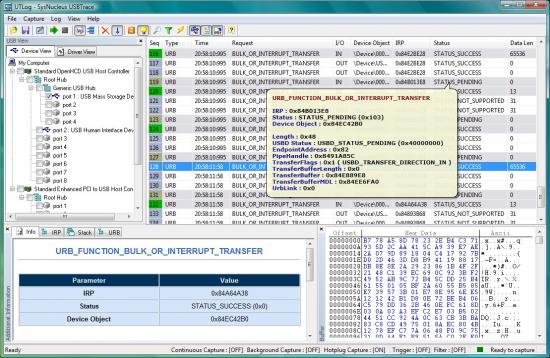 Скриншот USBTrace 2.6.1