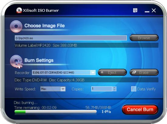 Скриншот Xilisoft ISO Burner 1.0.56.1224